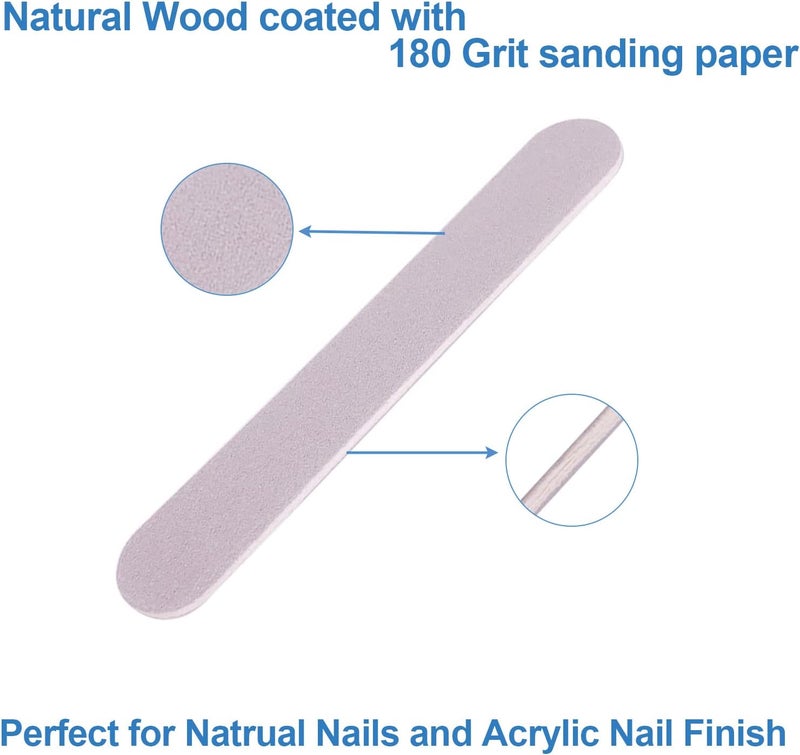 GigaGround Mini Nail Files Bulk (100 Pcs), Double Sided Emery Board Nail File for Nature Nails, Manicure Tool Set Disposable Colorful Nail File for Home Salon Use Travel Size Men Women Kids Wood Board - Image 4