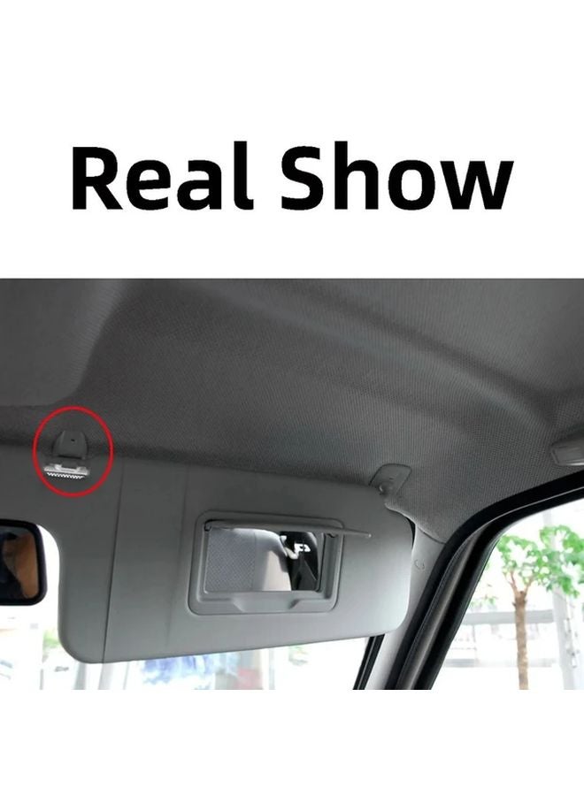 Gray 2PCS Sunvisor Hook Clips For VW Jetta Golf GTI Passat Polo Vento PP Material - Image 2