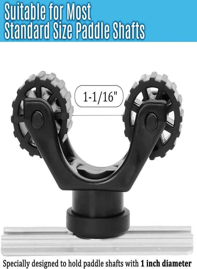 Atader Kayak Paddle Holder, Kayak Accessories Track Mount for Kayak Paddles, Kayak Fishing Accessories - Kayak Oar Holder Track Mount for Fast and Quiet Holding Standard Kayak Paddle, 2 Pack, Black - Image 3