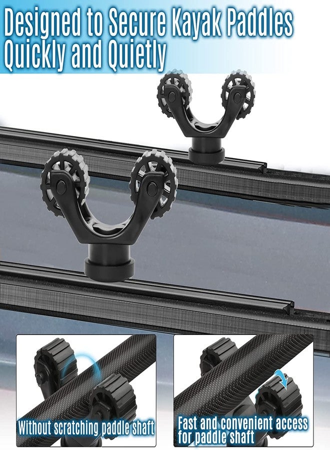 Atader Kayak Paddle Holder, Kayak Accessories Track Mount for Kayak Paddles, Kayak Fishing Accessories - Kayak Oar Holder Track Mount for Fast and Quiet Holding Standard Kayak Paddle, 2 Pack, Black - Image 2