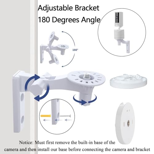 OYOCAM Wall Mount Only Compatible with Ring Pan-Tilt Indoor Cam (2024 Release)–Not Compatible with Other Ring Camera Models,2 Pack Adjustable Angles Bracket, Replacement for The Fixed Original Stand - Image 3