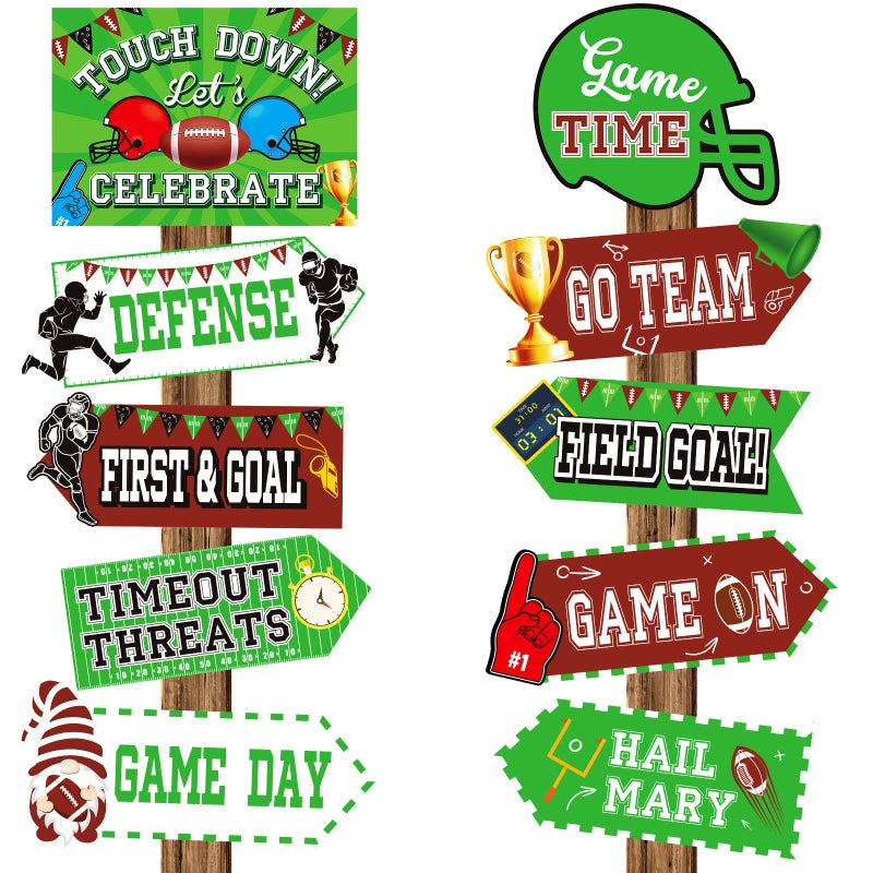 Sinmoe 20 Pieces Football Party Sign Football Tailgate Party Supplies Concession Stand Decoration Soccer Team Decor Favors for Game Bar Decoration Kit - Image 3