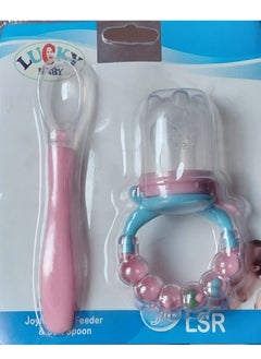 Generic Baby Silicone Fruit Teether With Spoon  - Image 1