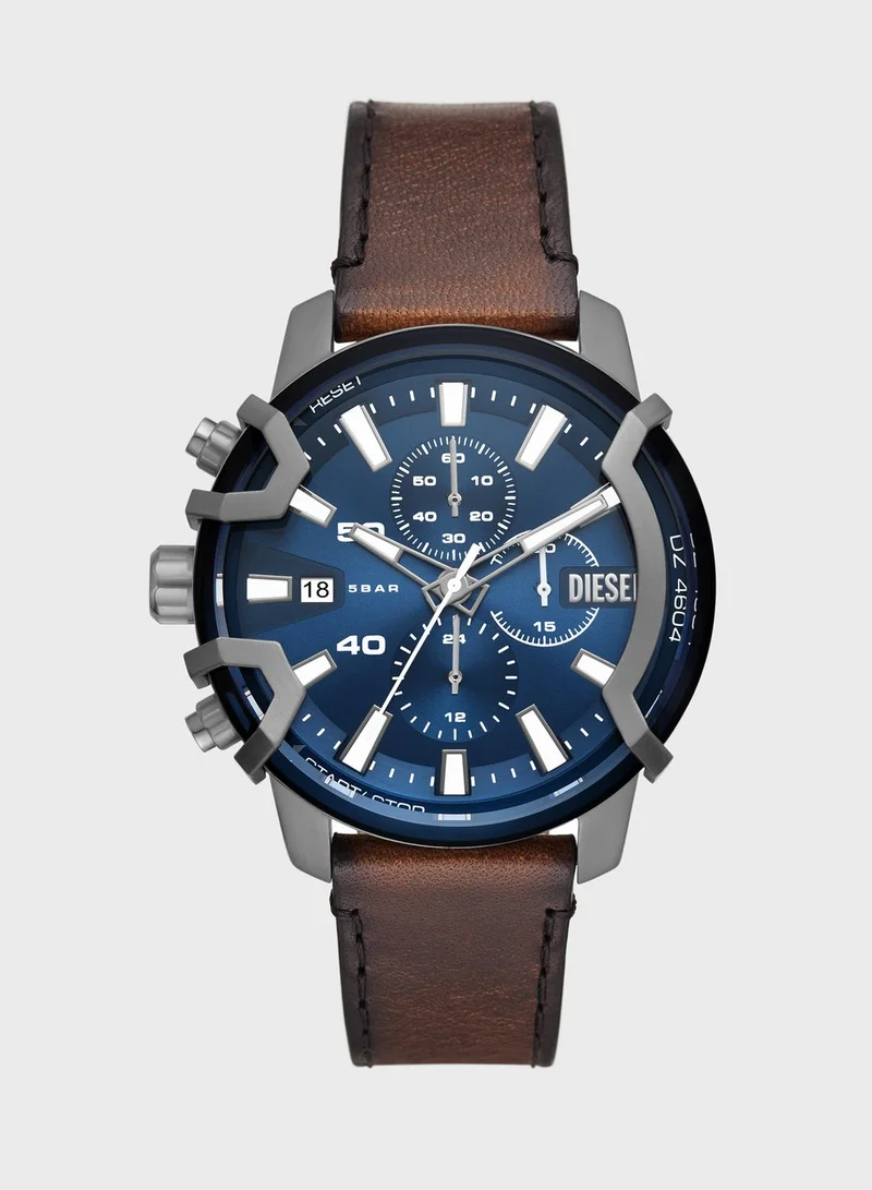 DIESEL Dz4604 Chronograph Leather Strap Watch