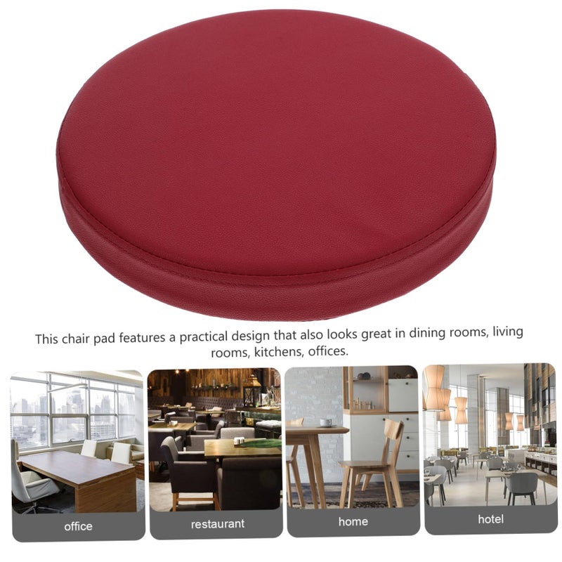 Dark Red Round Seat Pad Comfortable Floor Cushion Stool Replacement For Household Chairs - Image 3