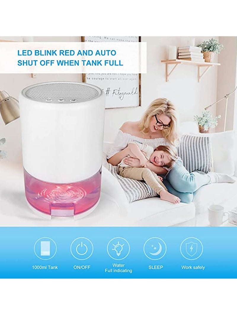 Arabest Dehumidifier 1000ML Home Dehumidifier 2600 Cubic Feet with 7 Color LED Lights Silent Bedroom Portable Dehumidifier 285 sqft Closet Bedroom Bathroom RV Office (White)  - Image 5
