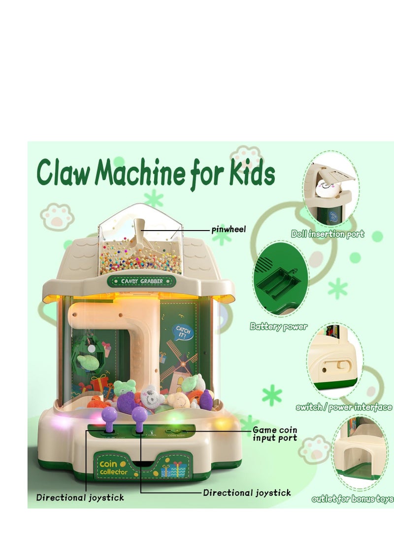 Claw Machine for Kids, Mini Candy Grabber Prize Dispenser Vending Toys Electronic Arcade Game with Lights Sound & Pinwheel & 20 Plush Toys for Kids, Boys, Girls, Party & Birthday  - Image 4