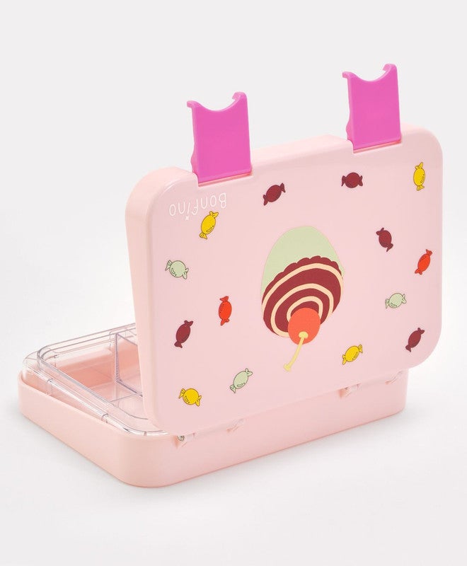 Bonfino Lunch Box, Cake Theme, Easy to Carry, Leak-Proof Lid, Microwave Safe, 3 Years+, 22 x 15.5 x 5cm - Pink - Image 4