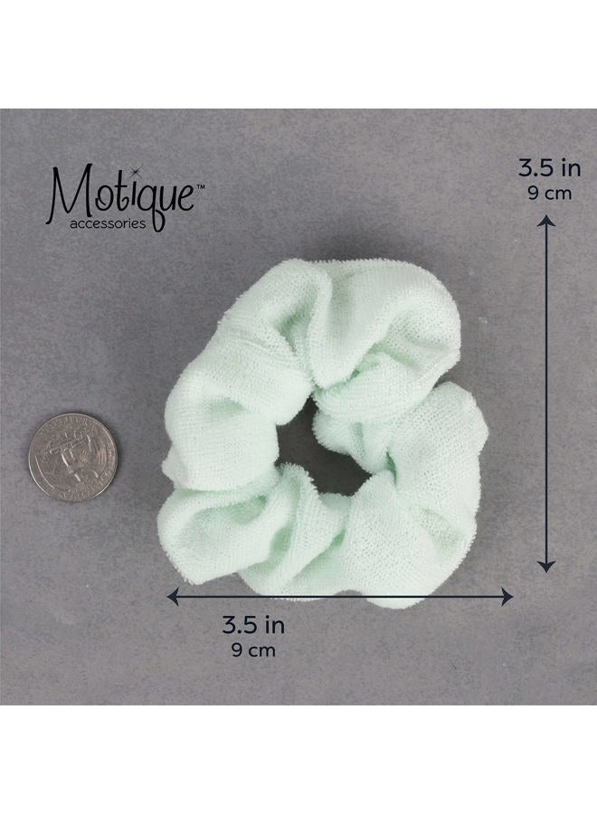 Motique Accessories Set of 2 Terry Hair Scrunchies - Light Green - Image 5
