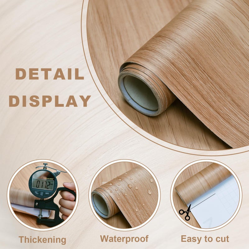 Sevalo Wood Contact Paper Wood Peel and Stick Wallpaper Light Wooden Look Grain Contact Paper for Cabinets and Drawers Self Adhesive Removable Wallpaper Natural Waterproof Vinyl 15.7inW 118inL - Image 4