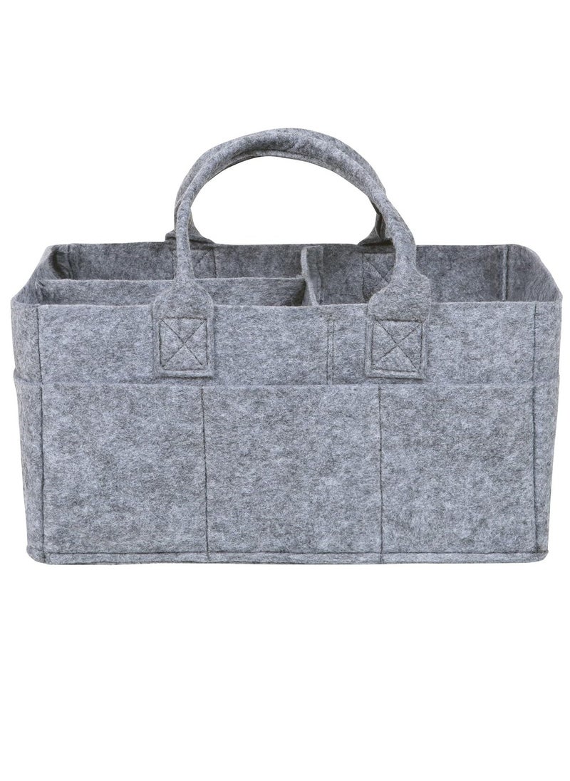 Gonice Collapsible Light Gray Felt Storage Caddy, Divided Design To Keep Diapers  - Image 2