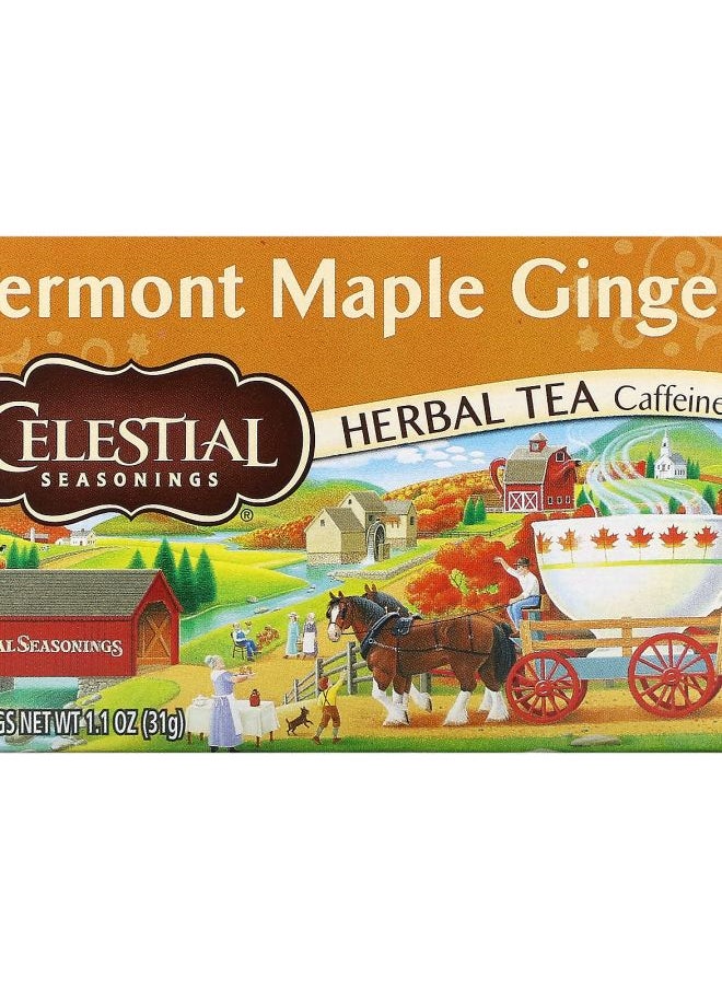 CELESTIAL SEASONINGS Herbal Tea Vermont Maple Ginger Caffeine Free  20 Tea Bags 1.1 oz (31 g) 