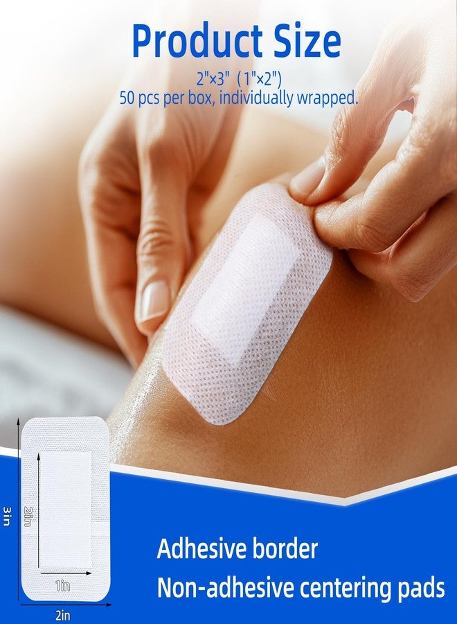Niceful 50Pcs Adhesive Gauze Island Dressing 2"x3", Water-Resistant Wound Dressing, Sterile & Absorbent Medical Grade Dressing Pad First Aid Dressing Pads - Image 3