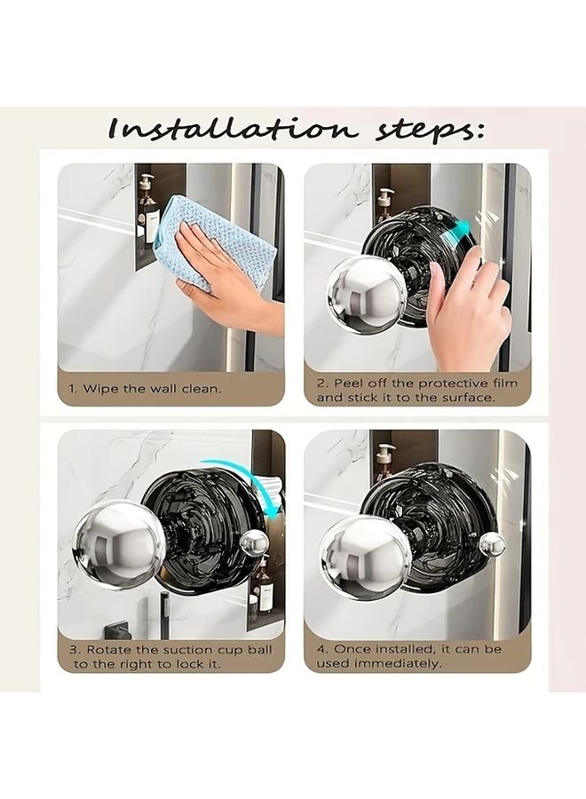 Gray No Drill Suction Cup Glass Door Handle For Bathroom Kitchen Cabinet Refrigerator Window Strong Adhesive Easy Installation Polished Finish Modern Aesthetic - Image 4