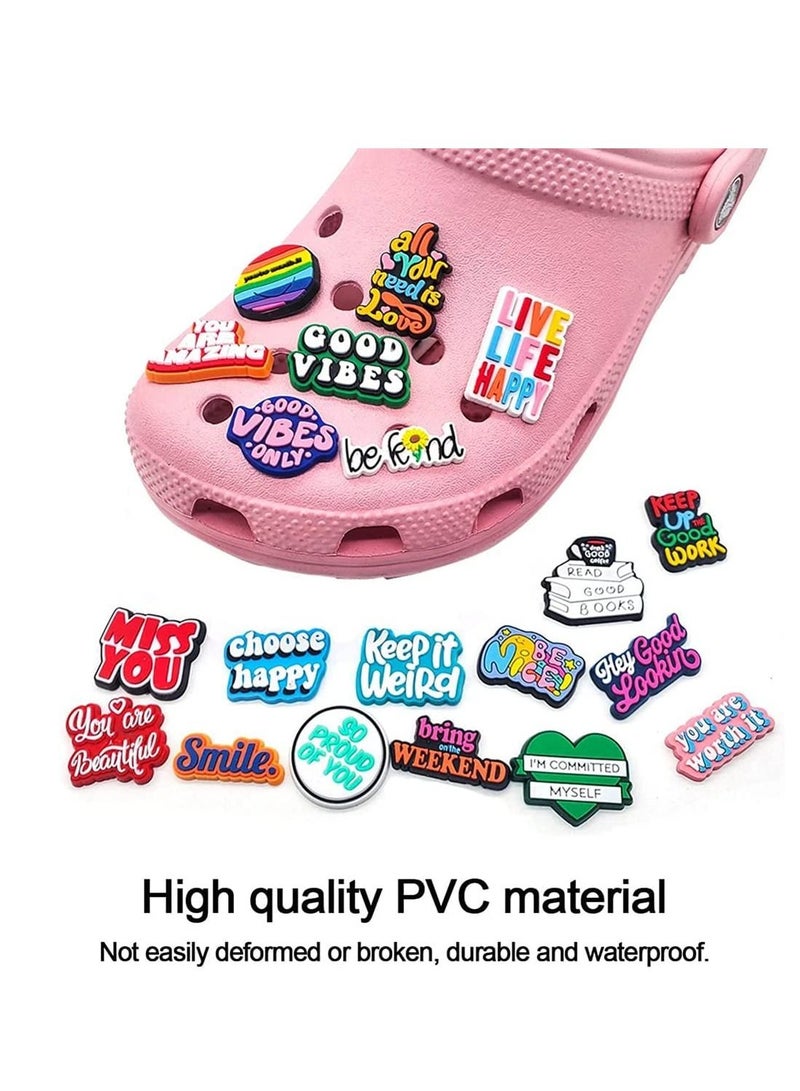 Excefore سحر الديكور الأحذية 20 جهاز كمبيوتر شخصى الكلمات الإلهام الأحذية سحر PVC Croc سحر زر دبابيس للزينة الأحذية البلاستيك لا الأحجار الكريمة - Image 2