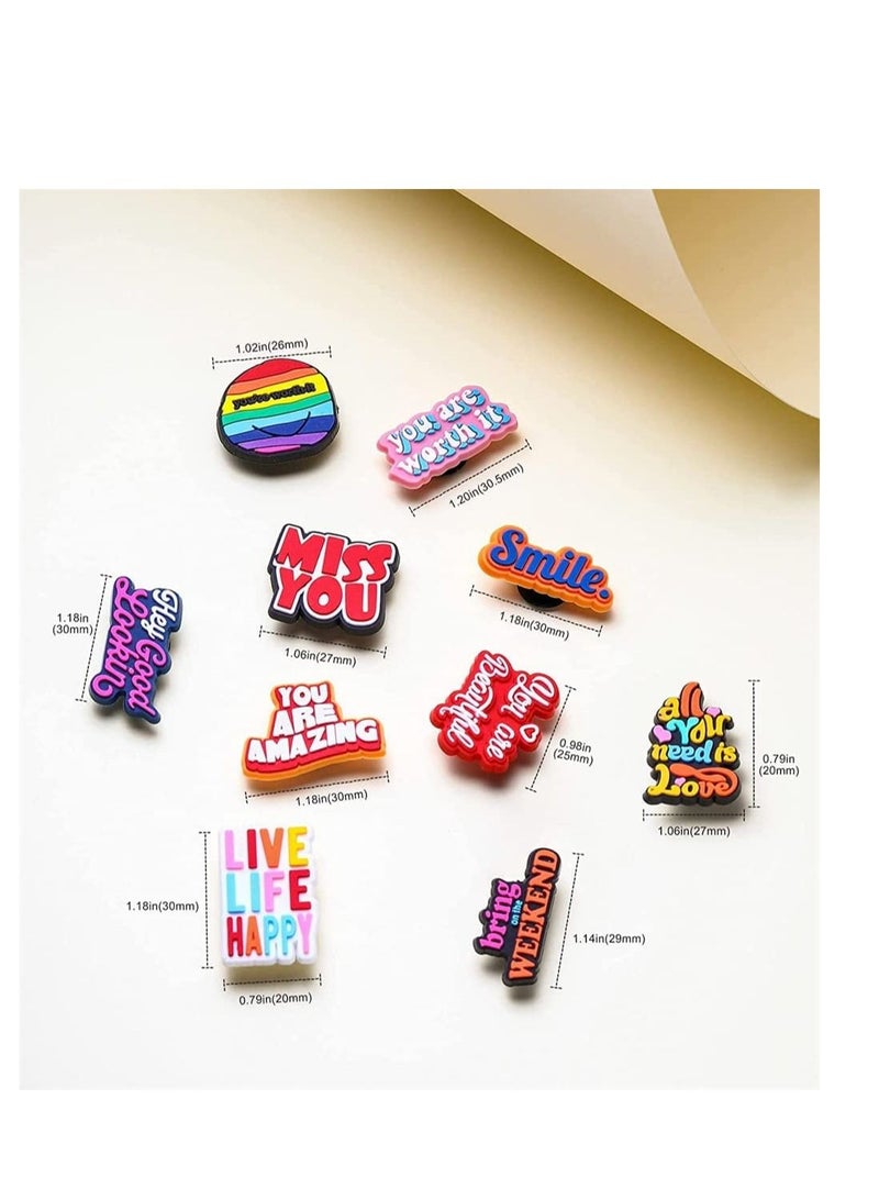 Excefore سحر الديكور الأحذية 20 جهاز كمبيوتر شخصى الكلمات الإلهام الأحذية سحر PVC Croc سحر زر دبابيس للزينة الأحذية البلاستيك لا الأحجار الكريمة - Image 5