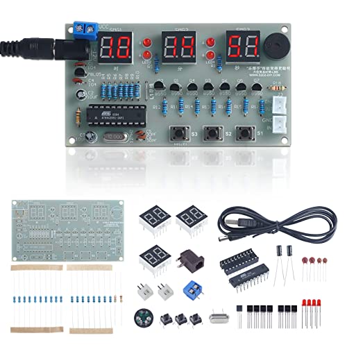 MiOYOOW 6-Digit DIY Digital Clock Kit - Electronic Alarm Clock for Beginners - Soldering Practice Learning With USB Cable and English Manual for College High School Education - Image 1
