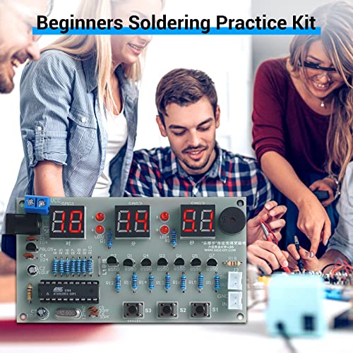 MiOYOOW 6-Digit DIY Digital Clock Kit - Electronic Alarm Clock for Beginners - Soldering Practice Learning With USB Cable and English Manual for College High School Education - Image 5