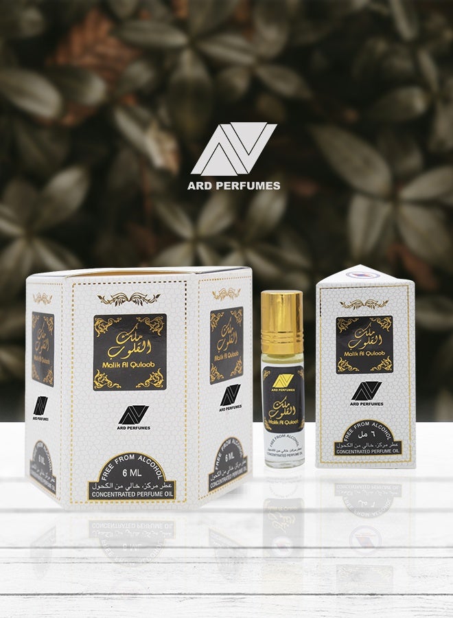 ARD PERFUMES Malik Al Quloob Roll-on Perfume Oil 6ml (Pack of 6)