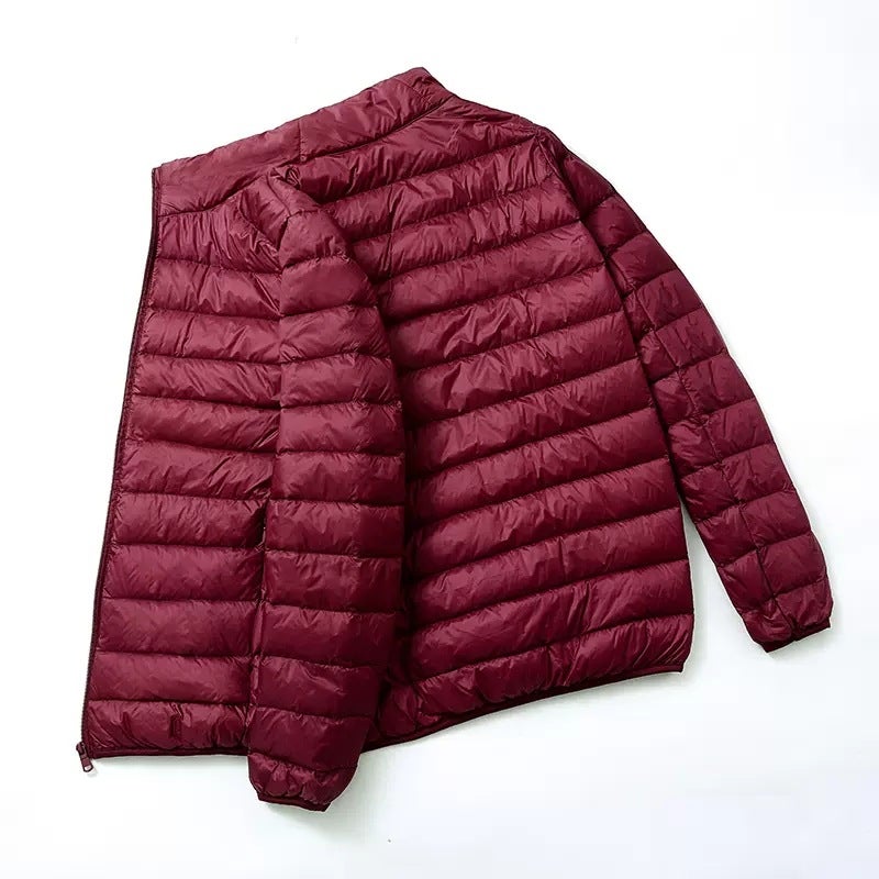 2023 Hooded Duck Down Mens Winter Jacket Red wine stand 
