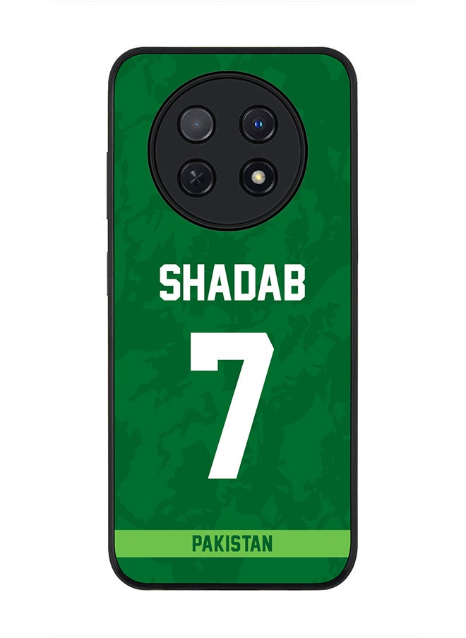 Stylizedd Cover for Huawei Nova Y91 4G / Huawei Enjoy 60X Case, Rugged Black Slim fit Protective Phone Cases s - Player Name - Shadab Khan, Jersey Number- 7  - Image 1