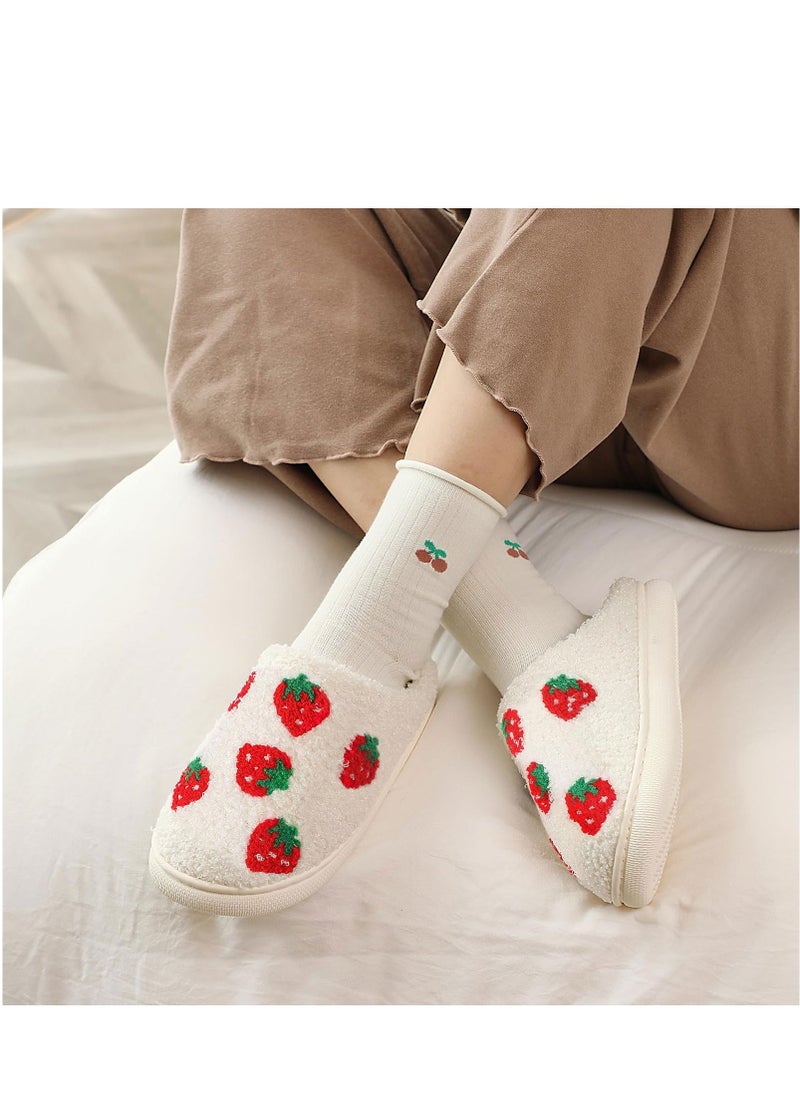 House Slippers for Women, Winter Plush Slipper with Memory Foam, Fluffy Soft Warm Slip On House Slippers, Anti-Skid Cozy Plush Warm Couple Slippers for Indoor Outdoor Slippers Girls Women Men - Image 5