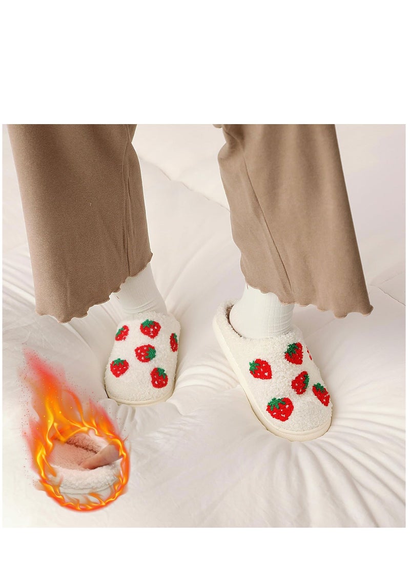 House Slippers for Women, Winter Plush Slipper with Memory Foam, Fluffy Soft Warm Slip On House Slippers, Anti-Skid Cozy Plush Warm Couple Slippers for Indoor Outdoor Slippers Girls Women Men - Image 4