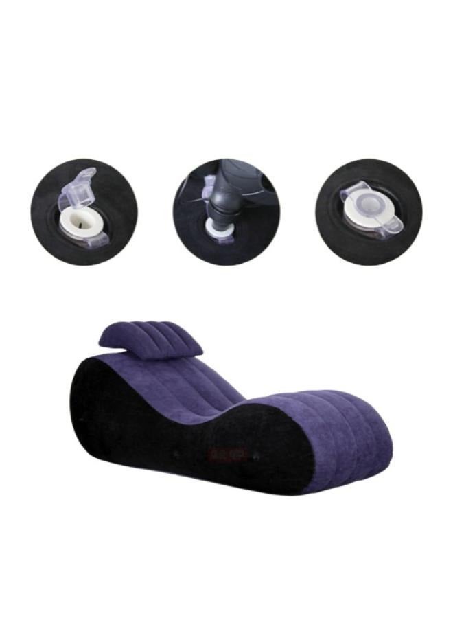 Lounge Chair Yoga Chaise Lounge Inflatable Sofa Deck Chair with Pillow and Household Air Pump - Image 3