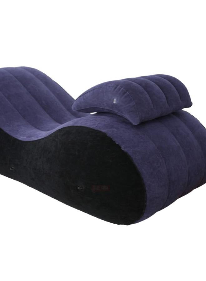 Lounge Chair Yoga Chaise Lounge Inflatable Sofa Deck Chair with Pillow and Household Air Pump - Image 4