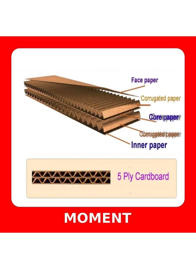 MOMENT [5 Pack] Xxl-Large Double Wall 100% Recyclable Corrugated Cardboard Moving Boxes With 60 Kg Capacity, [60 X 60 X 80 Cm] Brown Carton For Packaging, Shipping And Storage, 5 Ply  - Image 5