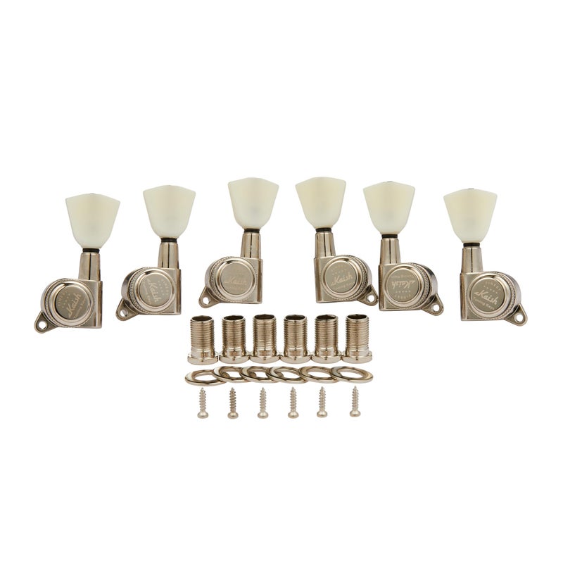 KAISH 3x3 Off White Keystone Locking Tuners 181 Guitar Tuning Keys Locking Tuning Machines for LPLes PaulSGES or Acoustic Guitars Nickel