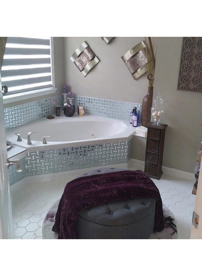Adedeo Crystal Diamond Mirror Mosaic Tile Brick Glass Mosaic Tile for Kitchen Backsplash Bathroom Wall (6 Sheets, Silver Brick Flat Mirror) - Image 5