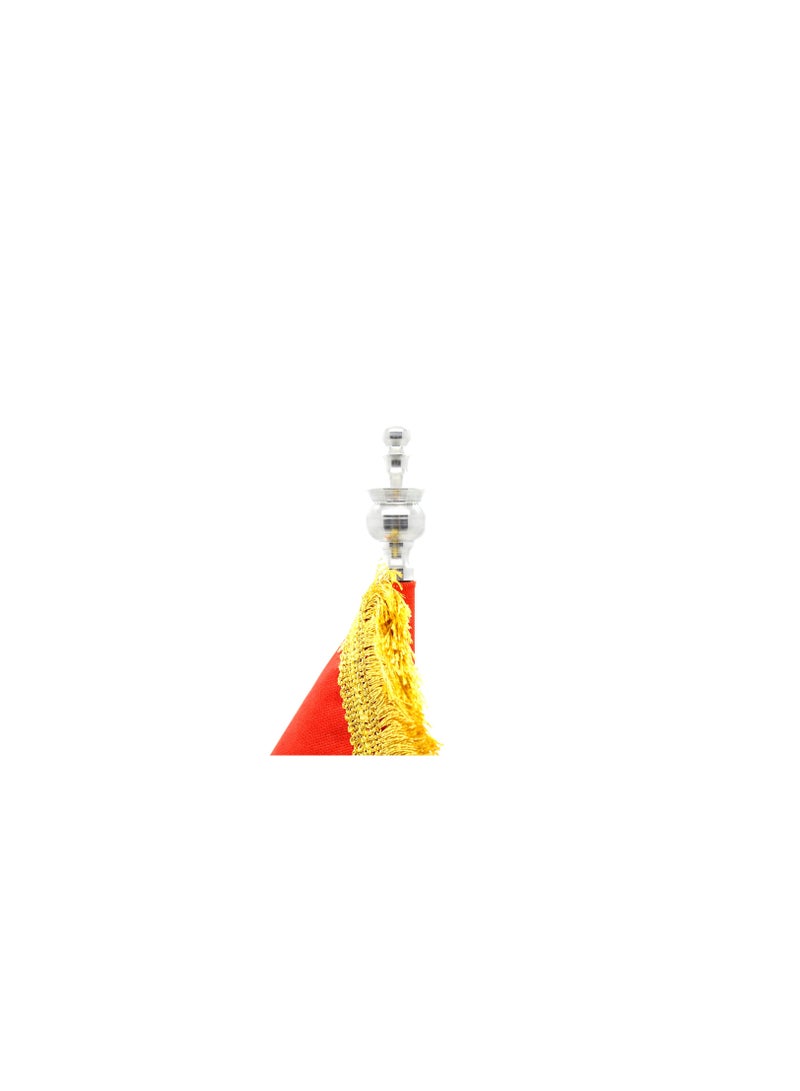 ماركة غير محددة حامل علم دولة الإمارات العربية المتحدة - حامل عمود أعلام معدني صغير - حامل سارية علم متين للمكتب أو المنزل أو المكتب أو المناسبات لتزيين طاولة المؤتمرات - حامل علم فضي للمدارس  - Image 3