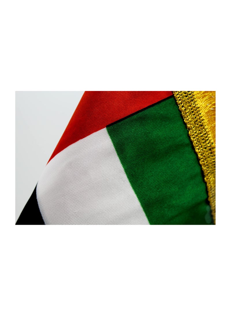 ماركة غير محددة حامل علم دولة الإمارات العربية المتحدة - حامل عمود أعلام معدني صغير - حامل سارية علم متين للمكتب أو المنزل أو المكتب أو المناسبات لتزيين طاولة المؤتمرات - حامل علم فضي للمدارس  - Image 4