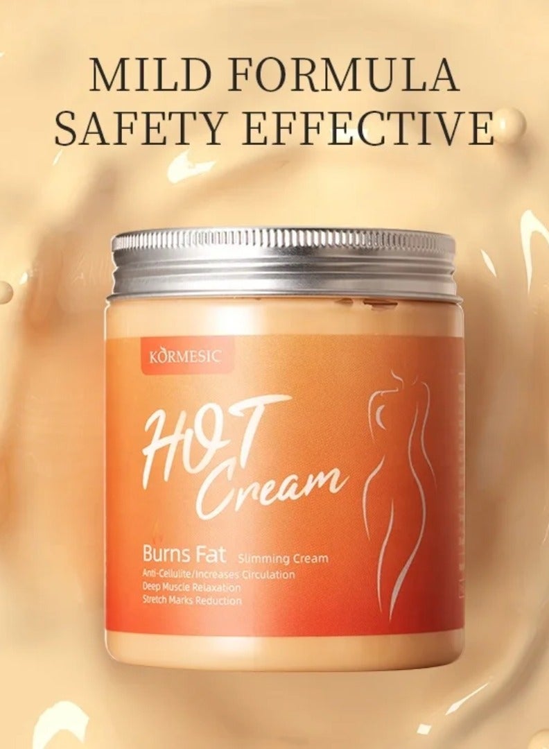 Kormesic كريم حار مضاد للسيلوليت 250 جرام لتخسيس الجسم وشد البشرة وعلاج حرق الدهون وتشكيل الجسم وكريمات استرخاء العضلات العميقة وتقليل علامات التمدد وتوحيد لون البشرة وكريمات التخسيس للجنسين - Image 2