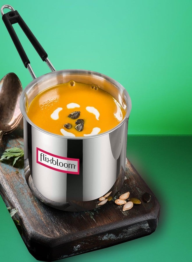 Flixbloom Plus Kitchen Utensil Stainless Steel Induction Base Saucepan for Tea/Milk/Sauce/Boil Water etc. (2 Litre Sauce pan) - Image 1