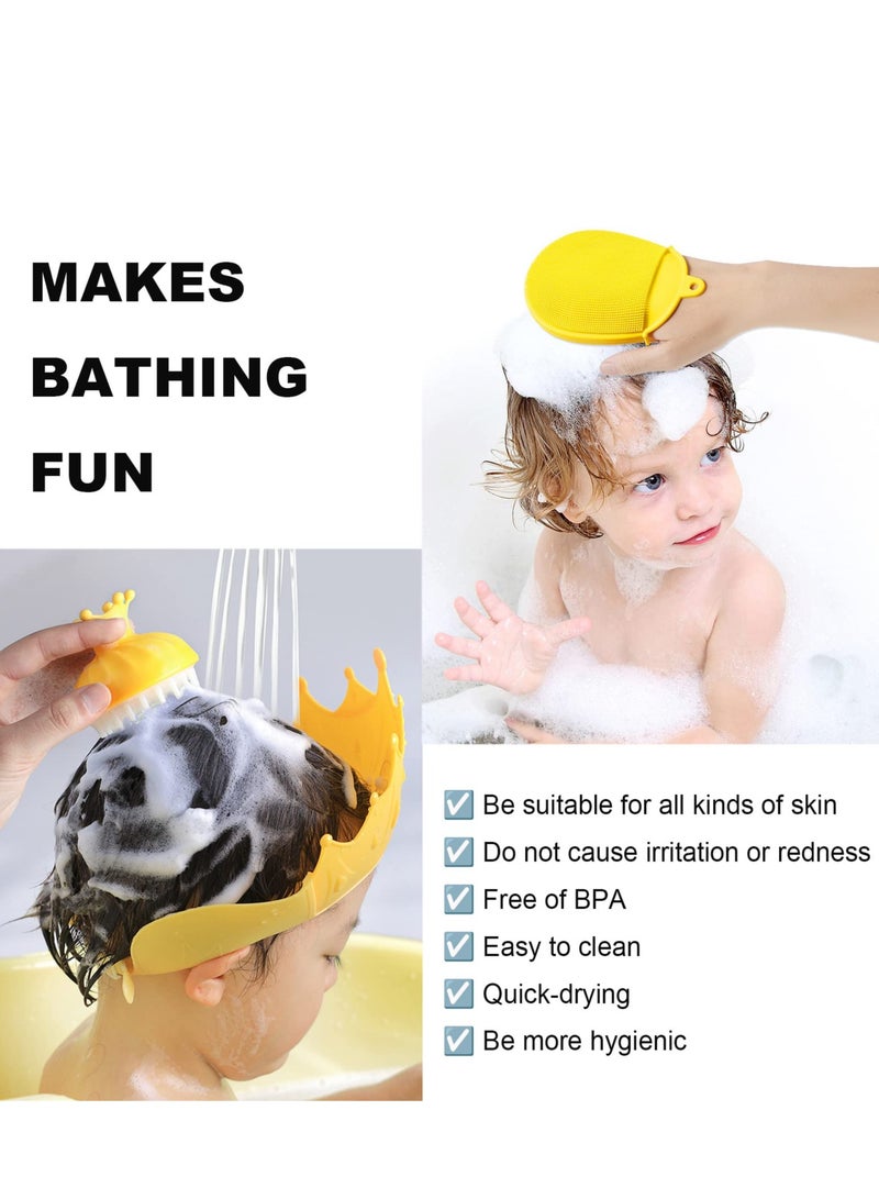 Excefore 2 PCS Silicone Shower & Shampoo Brush for Kids, Scrubbers Exfoliator Brush, Included Scalp Care Comb and Body Scrub,Suitable for Newborns & Toddlers Hair and Body Care - Image 4