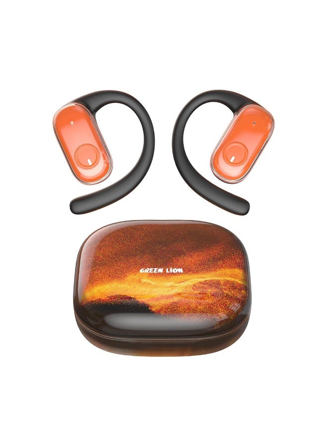 GREEN LION CATANIA Open-Ear Earbuds with Smart Touch Control / Dual-Mic ENC / Type-C Charging / IPX5 Water Resistance Level / Open-Ear Comfort / Liquid Sand Design - Orange - Image 1