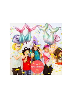 Party with Emma 12 Pieces Mermaid Tail Balloons Birthday Party Decorations Sea Shells Balloons Helium Foil Ocean Balloons Bright Colored Garland Kit for Birthday Wedding Summer Beach Mermaid Sea Theme Party Supplies  - Image 5