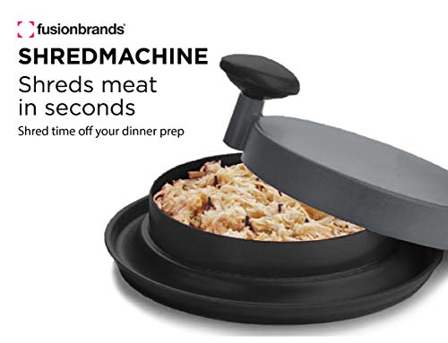 FusionBrands ShredMachine-The Quick, Easy to Use Alternative to Bear Claws Meat Shredder for Pulled Pork, Beef and Chicken and More-BPA Free Hand Shredder with Easy to Grip Handles, Non-Skid Base,Grey - Image 2