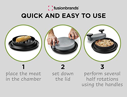FusionBrands ShredMachine-The Quick, Easy to Use Alternative to Bear Claws Meat Shredder for Pulled Pork, Beef and Chicken and More-BPA Free Hand Shredder with Easy to Grip Handles, Non-Skid Base,Grey - Image 4