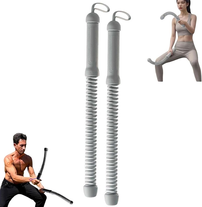 White Ropeless Battle Rope Pair For Home Gym HIIT Cardio Workout Equipment - Image 1