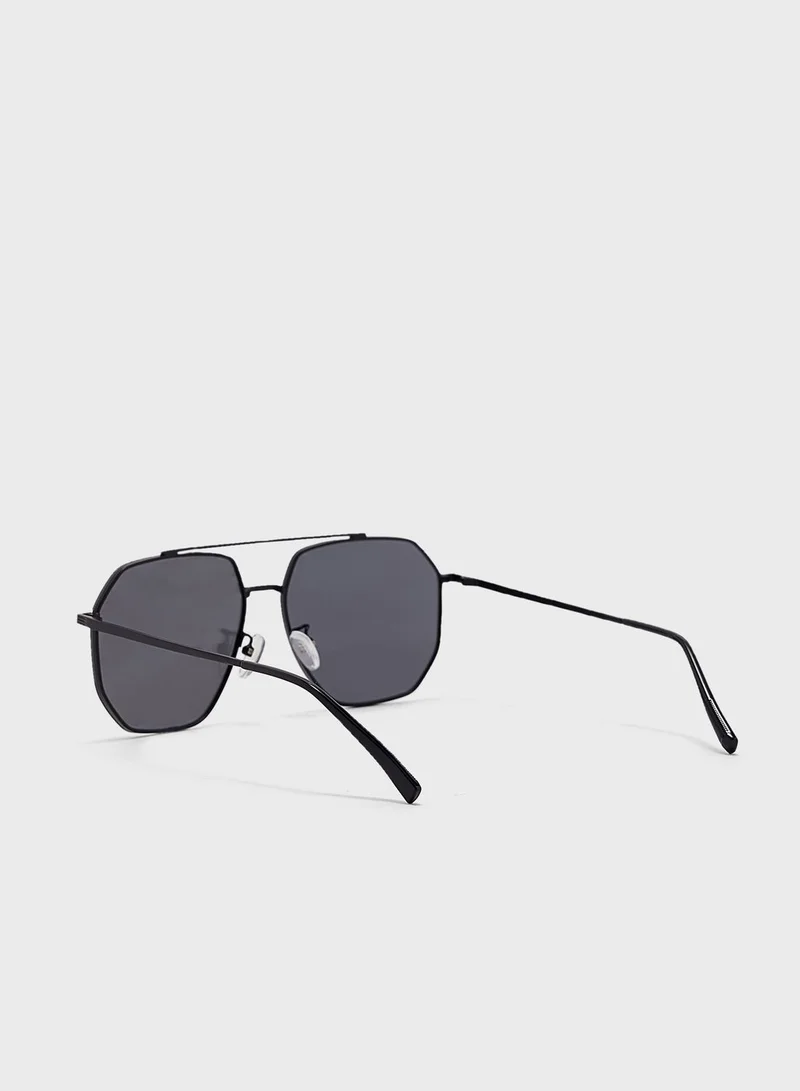 Seventy Five Polarized Angular Aviator Sunglasses