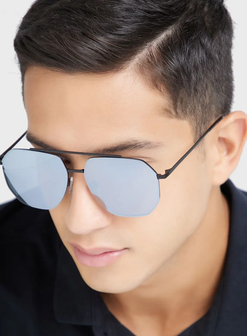 Seventy Five Polarized Angular Aviator Sunglasses