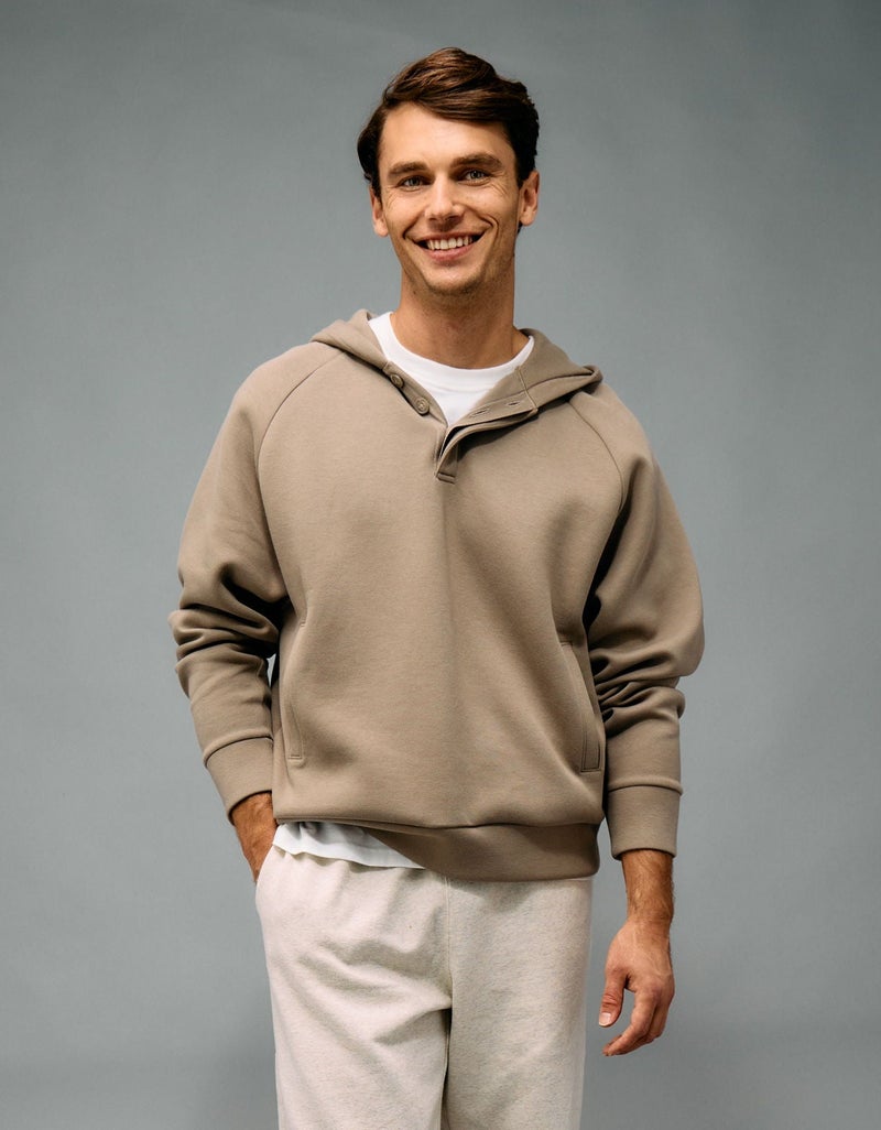 American Eagle AE Active Piqué Henley Hoodie - Image 1
