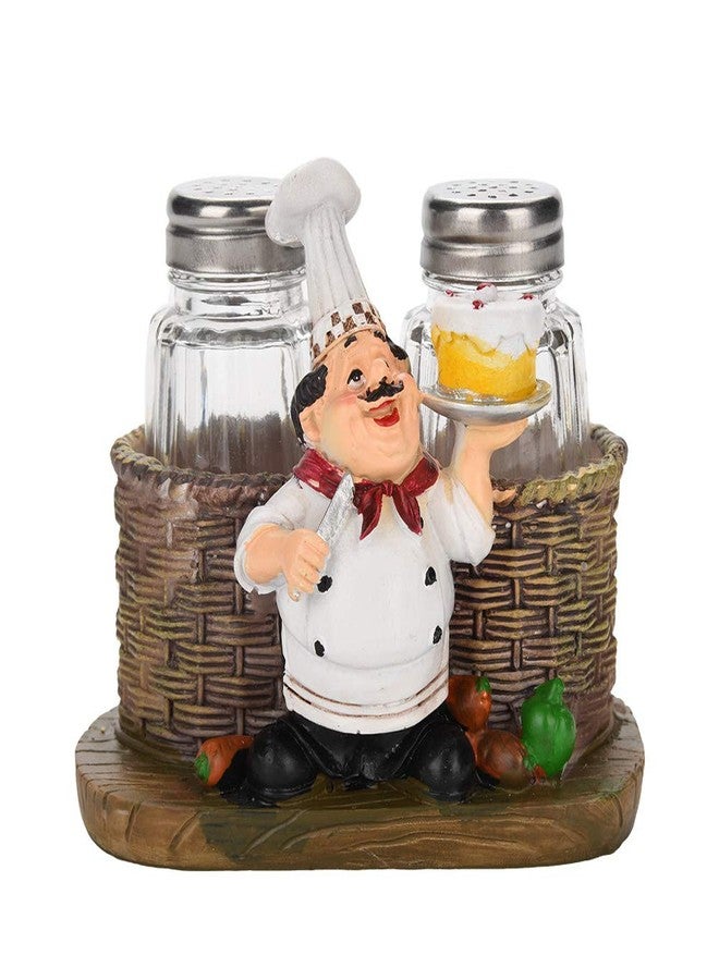 Agatige Salt and Pepper Shakers Set, Resin Chef Decorative Statue Spice Organizer Funny Chef Ornament Spice Jars Holder with Chef Figurines Holder for Family, Kitchen, Restaurant, Cafe, Bakery(#1) - Image 1