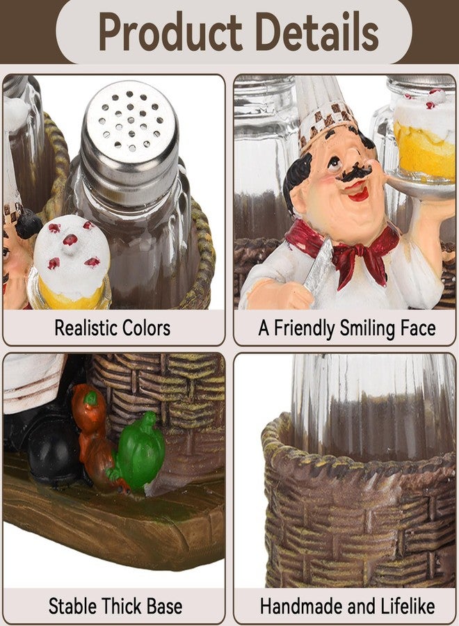 Agatige Salt and Pepper Shakers Set, Resin Chef Decorative Statue Spice Organizer Funny Chef Ornament Spice Jars Holder with Chef Figurines Holder for Family, Kitchen, Restaurant, Cafe, Bakery(#1) - Image 5