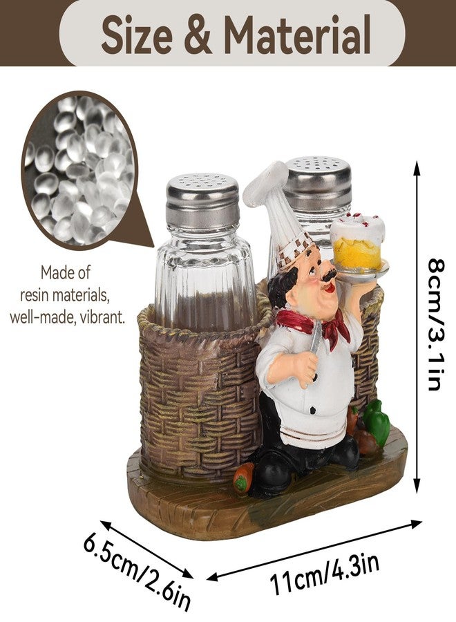 Agatige Salt and Pepper Shakers Set, Resin Chef Decorative Statue Spice Organizer Funny Chef Ornament Spice Jars Holder with Chef Figurines Holder for Family, Kitchen, Restaurant, Cafe, Bakery(#1) - Image 4