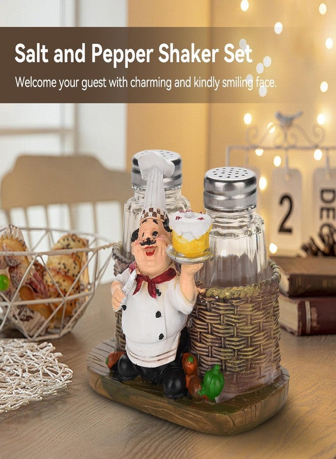 Agatige Salt and Pepper Shakers Set, Resin Chef Decorative Statue Spice Organizer Funny Chef Ornament Spice Jars Holder with Chef Figurines Holder for Family, Kitchen, Restaurant, Cafe, Bakery(#1) - Image 2