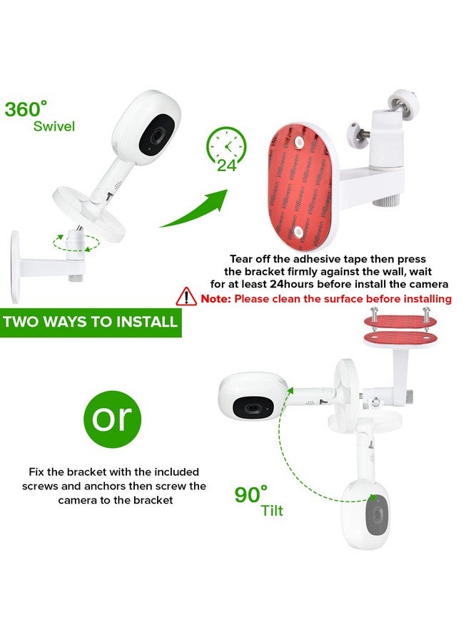wochel Adjustable Baby Monitor Wall Mount Compatible with Nanit Pro Smart Baby Monitor & Flex Stand, Baby Camera Wall Mount with Perfect View Angle and Easy to Install - Image 5